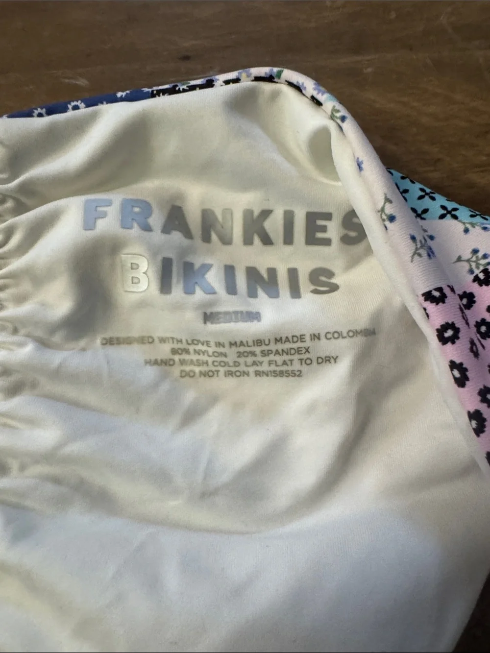NWT Frankie’s Patchwork Tie-Side Bikini Bottoms in Multi-Color